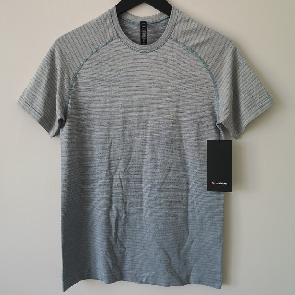 NWT LULULEMON WVCH/WHTO Blue Grey Metal Vent Tech SS 2.0 Top Shirt Men's XL
